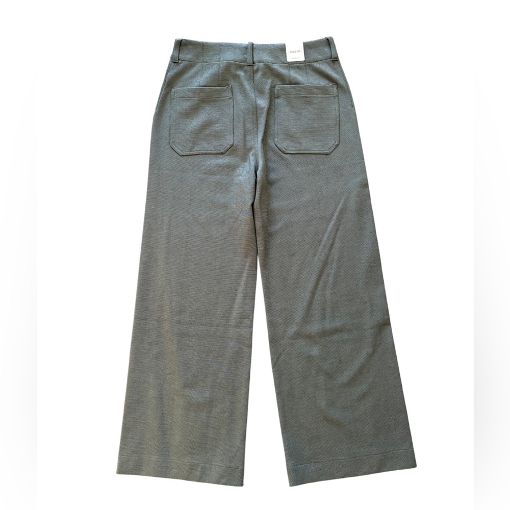NWT Anthropologie Maeve The Colette Knit Crop Wide-Leg Green Trousers Sz 32 Tall - Picture 5 of 8